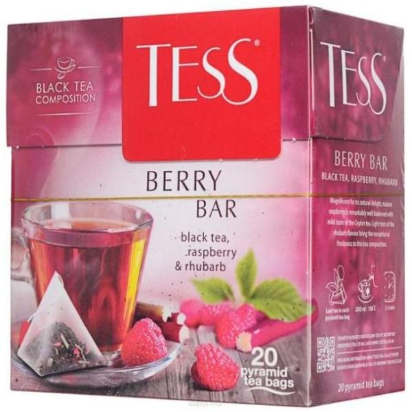 Чай TESS "Berry Bar" черный, в пирамидках