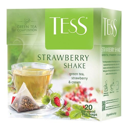 Чай TESS "Strawberry Shake" зеленый, в пирамидках