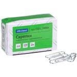 Скрепки, 22 мм, 100 шт., OfficeSpace, оцинкованные