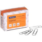 Скрепки, 28 мм, 100 шт., OfficeSpace, оцинкованные