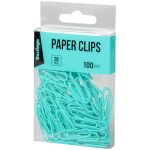Скрепки 28мм, 100шт. "Berlingo", цветные, голубые, ПВХ упаковка