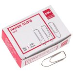 Скрепки 28 мм, 100 шт. "Deli", никелированные, с треугольным носиком