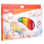 Фломастеры DELI "ColoRun" 24 цвета, круглые, картонная коробка