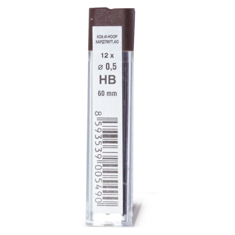 grifel_4152_hb Грифели для автокарандаша "KOH-I-NOOR" 0,5 мм, HB, 12 шт. — изображение 1
