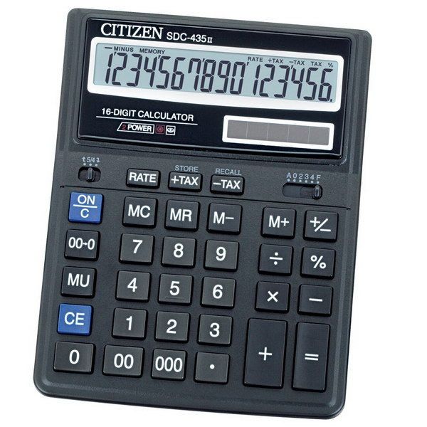 Калькулятор 16 разрядный CITIZEN SDC-435N, цена, купить в Минске