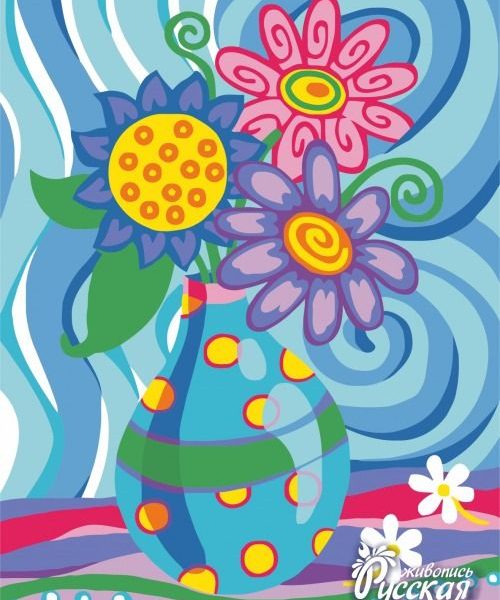 Картина по номерам 30х40 "Цветы"