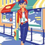 Картина по номерам 30х40 "Городская модница"