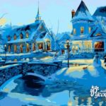 Картина по номерам 30х40 "Зимний город"