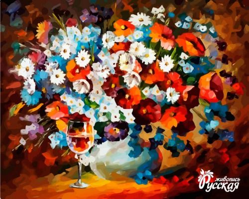 Картина по номерам 40х50 "Цветочное настроение"