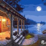 Картина по номерам 40х50 "Ночная рыбалка"