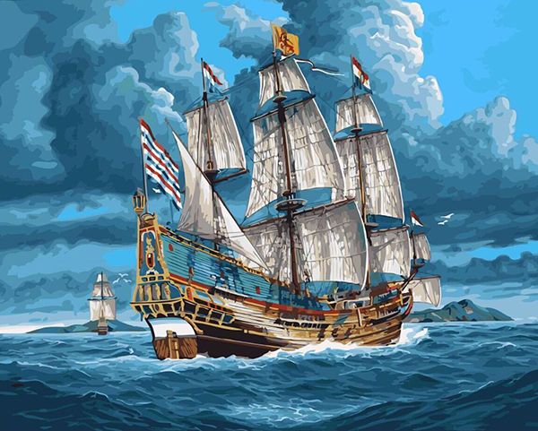 Картина по номерам 40х50 "Парусник"