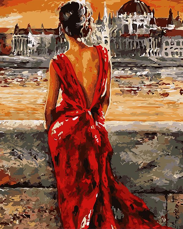 Картина по номерам 40х50 "Раздумья у реки"