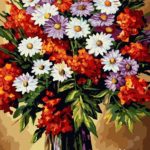 Картина по номерам 40х50 "Яркий цветочный букет"