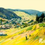 Картина по номерам 40х50 "Деревня в предгорьях"