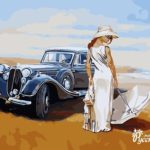 Картина по номерам 40х50 "Девушка с машиной"