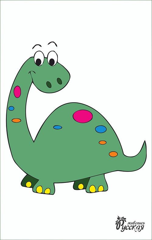 Картина по номерам на картоне 20х30 "Динозаврик"