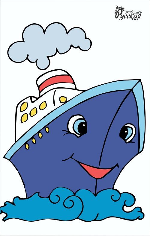 Картина по номерам на картоне 20х30 "Кораблик"