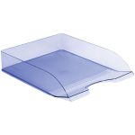 Лоток для бумаг горизонтальный "Дельта", прозрачный синий
