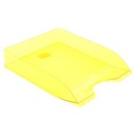 Лоток для бумаг горизонтальный "Дельта", прозрачный желтый