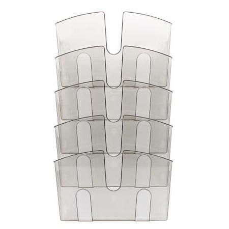 Лоток для бумаг настенный 5-секционный, прозрачный, цена, купить в Минске