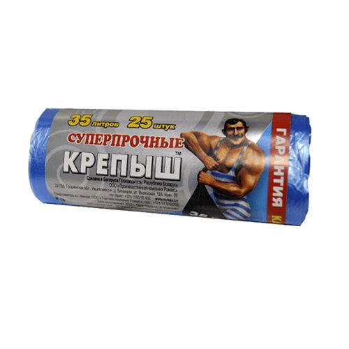 Пакеты для мусора "Крепыш" 35 литров в рулоне, 25 шт