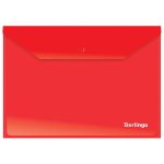 Папка-конверт на кнопке А4 "Berlingo", 180 мкм, красная