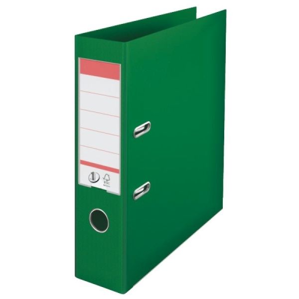 Папка-регистратор 80 мм, ПВХ двусторонний, зеленая