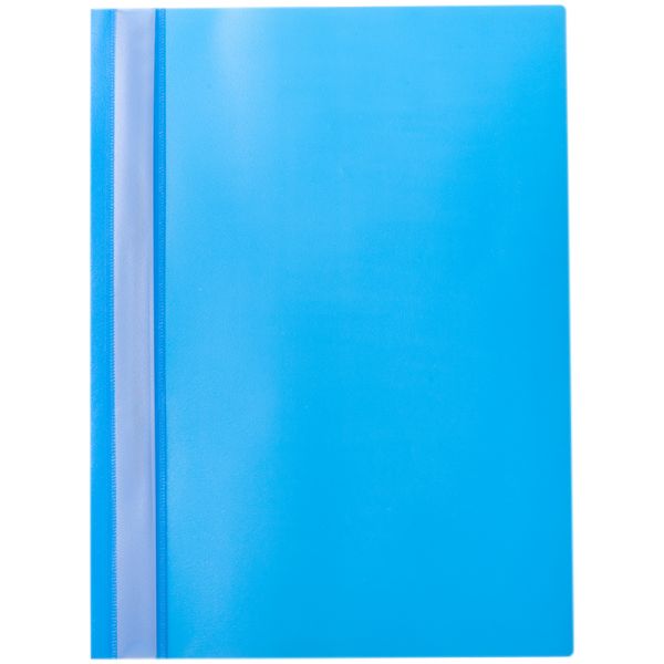 Папка-скоросшиватель с прозрачным верхом, пластик "OfficeSpace", голубая