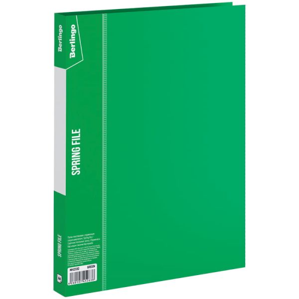 Папка-скоросшиватель с пружинным скоросшивателем "Standard", зеленая