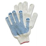 Перчатки трикотажные х/б с ПВХ, 10 класс, 5 нитей, белые