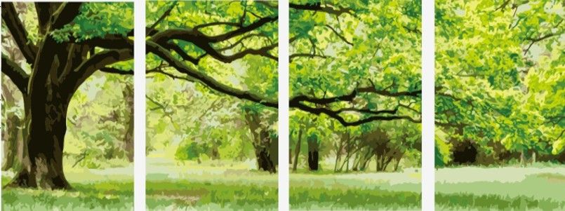 Картина по номерам полиптих "Дубовая роща"