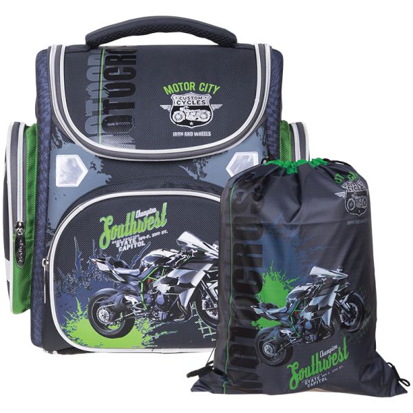 Ранец Ultra Compact "Motorbike" с мешком для обуви