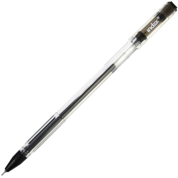 Ручка гелевая, прозрачный пластиковый корпус "INDEX", черная, арт. IGP600/BK