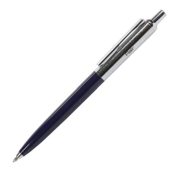 Ручка шариковая автоматическая "HALF METAL", черный/хром