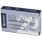 Скрепки, 22 мм, 100 штук, оцинкованные "ГЛОБУС"