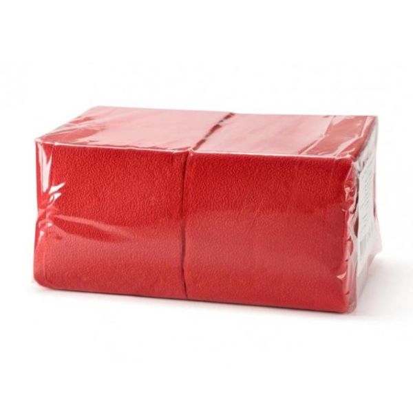 Салфетки бумажные цветные, 24*24 см, красные