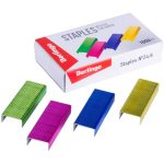 Скобы для степлера №24/6, цветные "Berlingo"