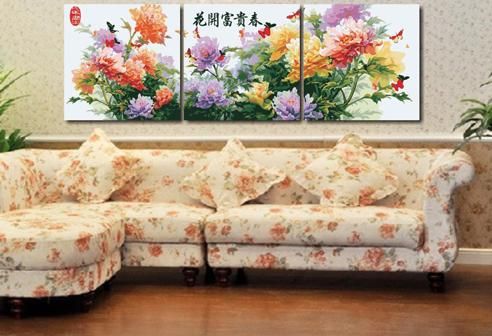 Картина по номерам триптих "Пышное цветение"